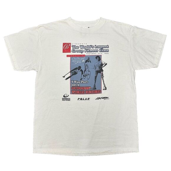 Tultex Other - Rare Vintage 1999 Bally Total Fitness Guiness‎ World Record T Shirt White Large